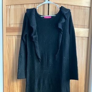 Lilly Pulitzer Ruth Black Metallic Sequin Dress Medium